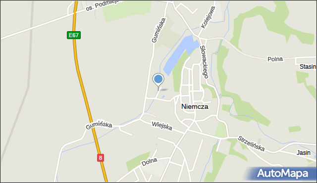 Niemcza, Przedszkolna, mapa Niemcza