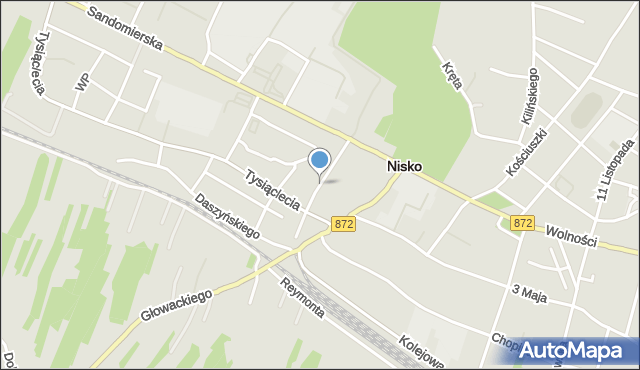 Nisko, Przemysłowa, mapa Nisko