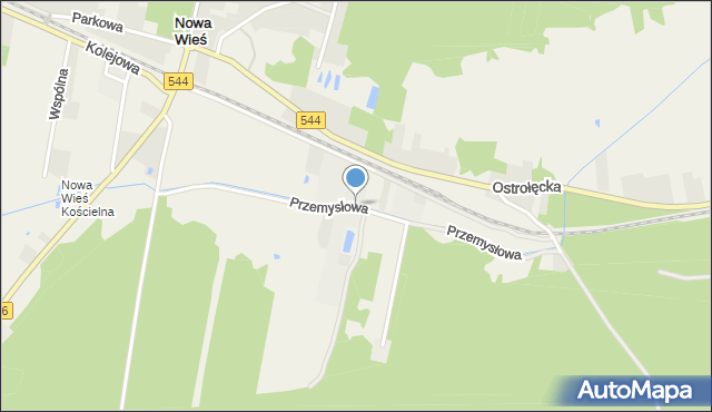 Nowa Wieś gmina Olszewo-Borki, Przemysłowa, mapa Nowa Wieś gmina Olszewo-Borki