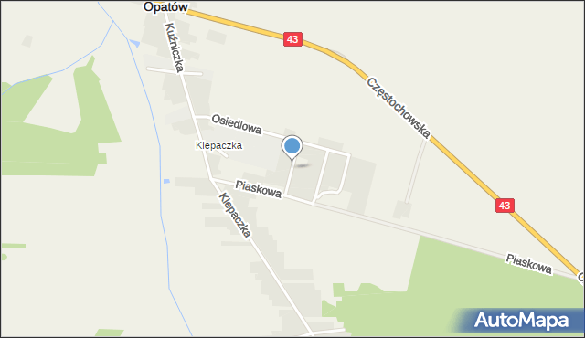 Opatów powiat kłobucki, Przechodnia, mapa Opatów powiat kłobucki