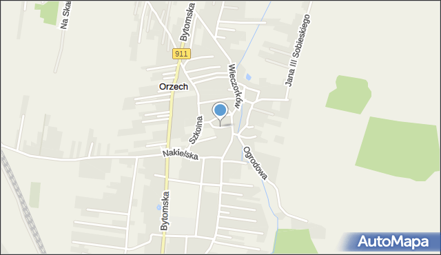 Orzech, Prusa, mapa Orzech