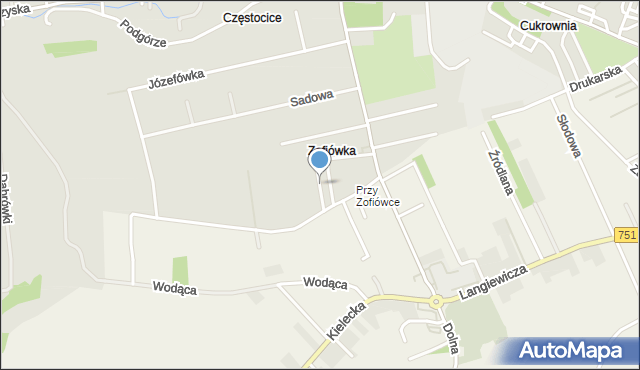 Ostrowiec Świętokrzyski, Prosta, mapa Ostrowiec Świętokrzyski