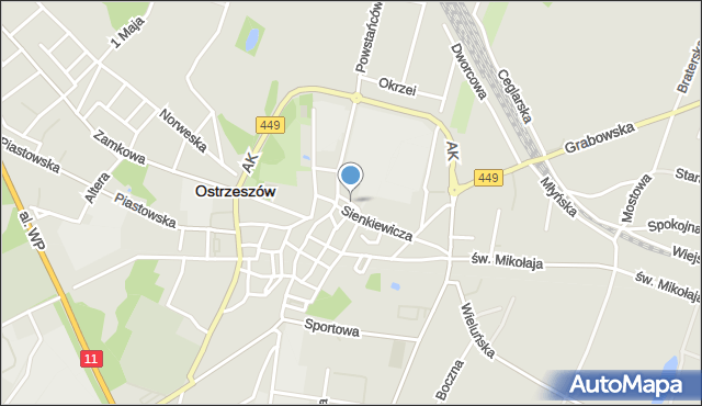 Ostrzeszów, Przesmyk, mapa Ostrzeszów