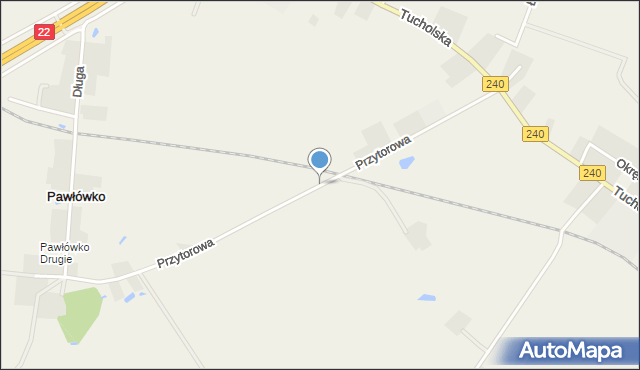 Pawłowo gmina Chojnice, Przytorowa, mapa Pawłowo gmina Chojnice