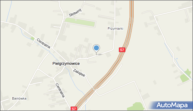 Pielgrzymowice gmina Michałowice, Przymiarki, mapa Pielgrzymowice gmina Michałowice
