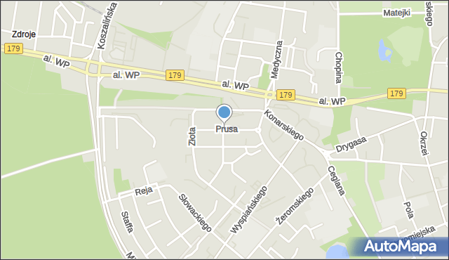 Piła, Prusa Bolesława, mapa Piły
