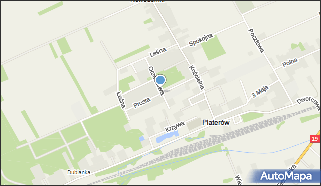 Platerów, Prosta, mapa Platerów