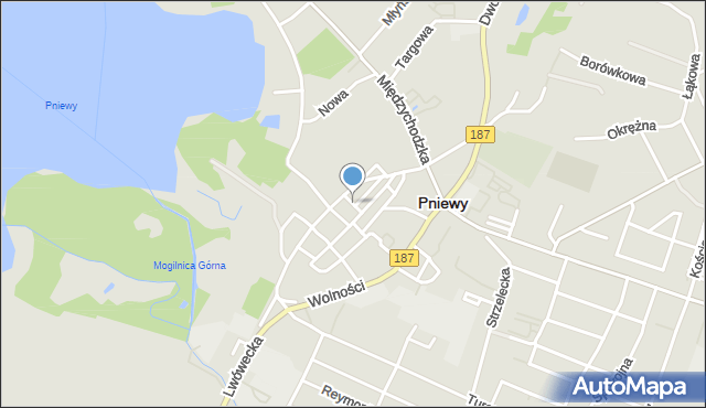 Pniewy powiat szamotulski, Prosta, mapa Pniewy powiat szamotulski