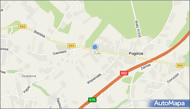 Pogórze gmina Skoczów, Przyjemna, mapa Pogórze gmina Skoczów