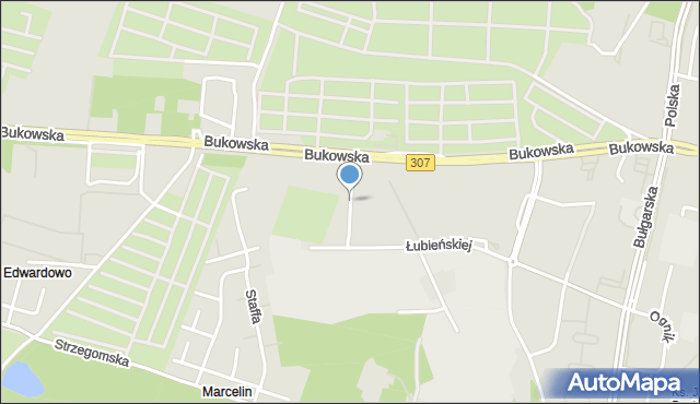 Poznań, Prosta, mapa Poznania