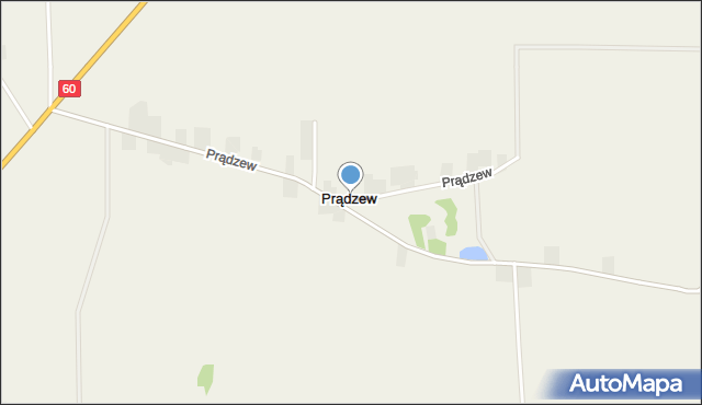 Prądzew gmina Łęczyca, Prądzew, mapa Prądzew gmina Łęczyca