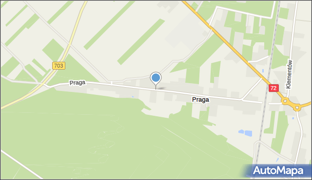 Praga gmina Poddębice, Praga, mapa Praga gmina Poddębice