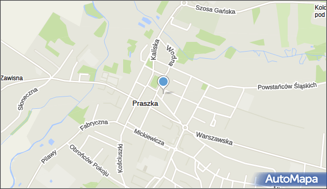 Praszka, Prusa Bolesława, mapa Praszka