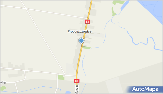 Proboszczowice gmina Warta, Proboszczowice, mapa Proboszczowice gmina Warta