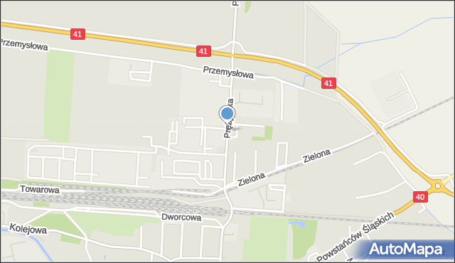 Prudnik, Prężyńska, mapa Prudnik