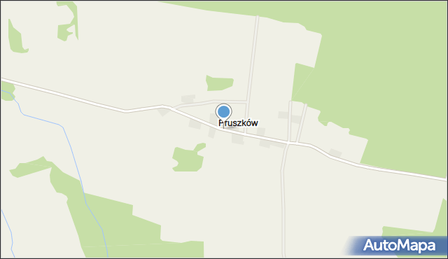 Pruszków gmina Żagań, Pruszków, mapa Pruszków gmina Żagań