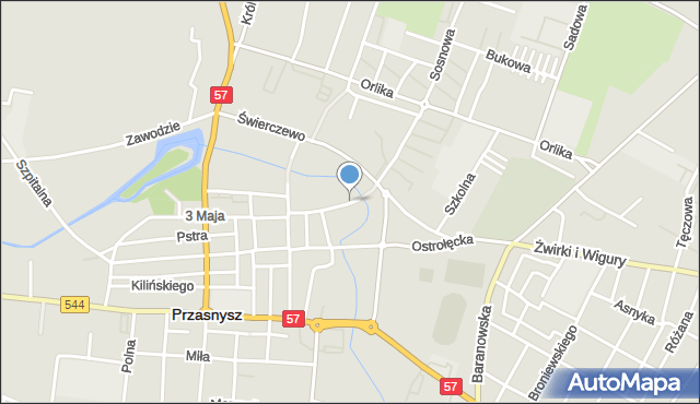 Przasnysz, Przechodnia, mapa Przasnysz