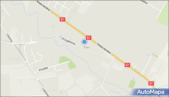 Przasnysz, Przyjemna, mapa Przasnysz