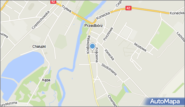 Przedbórz powiat radomszczański, Prześcianki, mapa Przedbórz powiat radomszczański