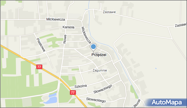 Przędzel, Przędzel, mapa Przędzel