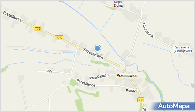 Przesławice gmina Koniusza, Przesławice, mapa Przesławice gmina Koniusza