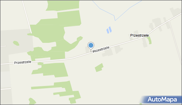 Przestrzele gmina Jedwabne, Przestrzele, mapa Przestrzele gmina Jedwabne