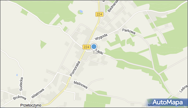 Przetoczyno, Przyszkolna, mapa Przetoczyno