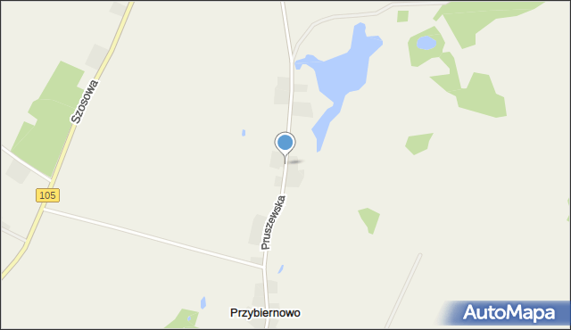 Przybiernowo, Pruszewska, mapa Przybiernowo