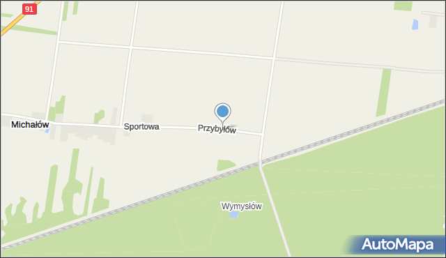 Przybyłów gmina Kłomnice, Przybyłów, mapa Przybyłów gmina Kłomnice