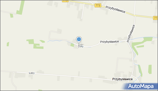 Przybysławice gmina Skała, Przybysławice, mapa Przybysławice gmina Skała