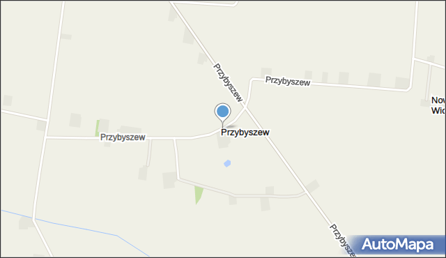 Przybyszew gmina Olszówka, Przybyszew, mapa Przybyszew gmina Olszówka