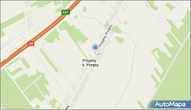 Przyjmy k. Poręby, Przyjmy k. Poręby, mapa Przyjmy k. Poręby