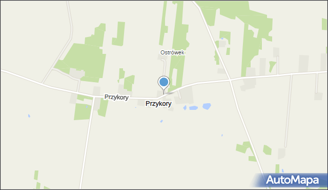 Przykory gmina Zabrodzie, Przykory, mapa Przykory gmina Zabrodzie