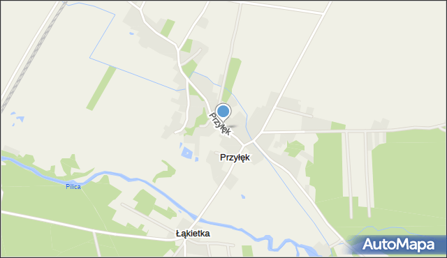 Przyłęk gmina Szczekociny, Przyłęk, mapa Przyłęk gmina Szczekociny