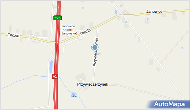 Przywieczerzynek, Przywieczerzynek, mapa Przywieczerzynek