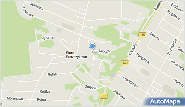 Puszczykowo powiat poznański, Przy Murze, mapa Puszczykowo powiat poznański