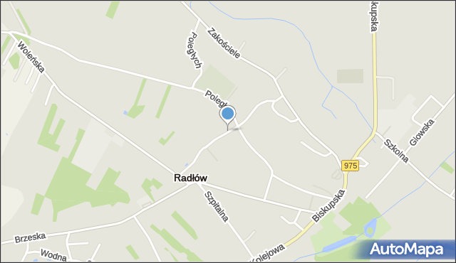 Radłów powiat tarnowski, Przelotowa, mapa Radłów powiat tarnowski