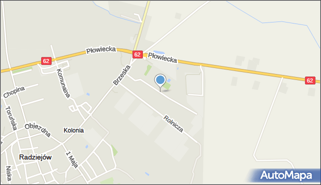 Radziejów, Przemysłowa, mapa Radziejów