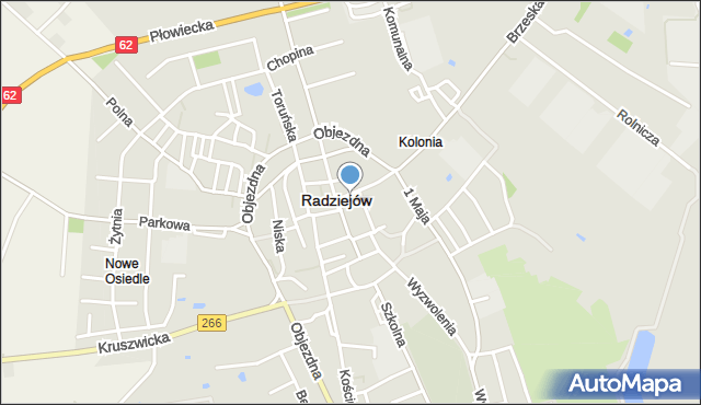 Radziejów, Przesmyk, mapa Radziejów