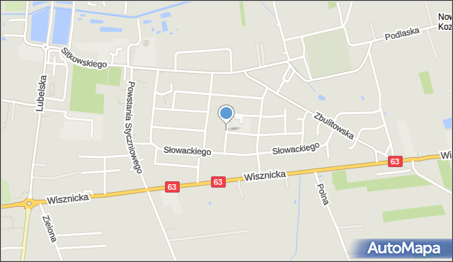 Radzyń Podlaski, Prusa Bolesława, mapa Radzyń Podlaski