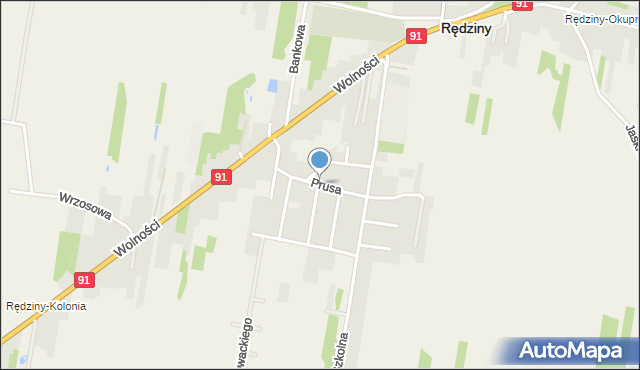 Rędziny powiat częstochowski, Prusa, mapa Rędziny powiat częstochowski