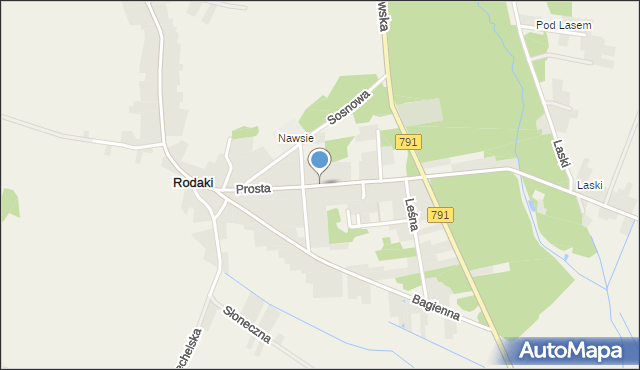 Rodaki, Prosta, mapa Rodaki