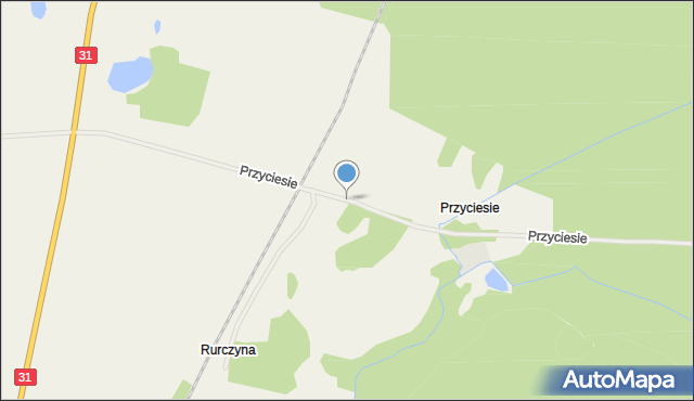 Rurka gmina Chojna, Przyciesie, mapa Rurka gmina Chojna