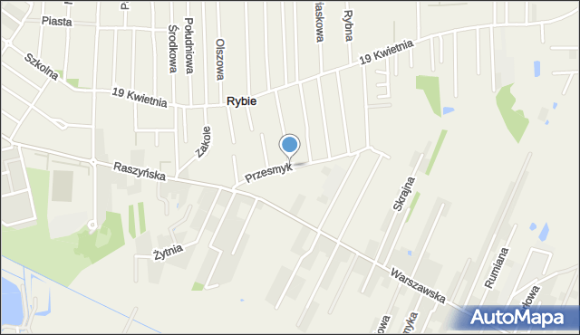 Rybie gmina Raszyn, Przesmyk, mapa Rybie gmina Raszyn