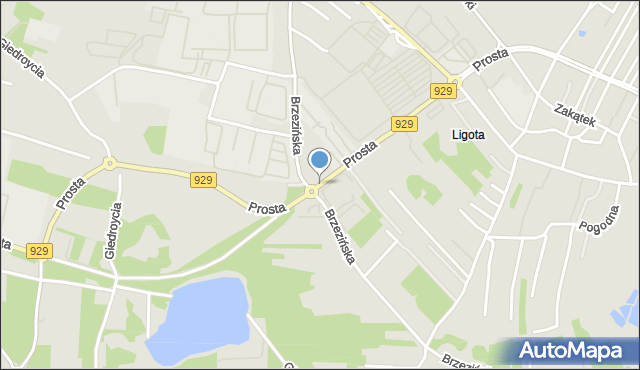 Rybnik, Prosta, mapa Rybnika