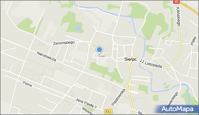Sierpc, Prusa Bolesława, mapa Sierpc
