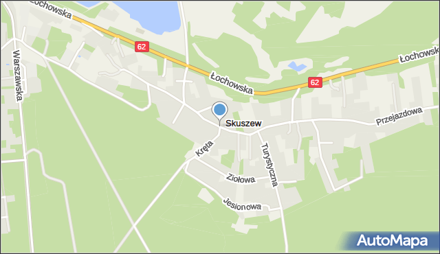 Skuszew, Przejazdowa, mapa Skuszew