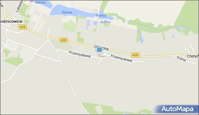 Sośnicowice, Przemysłowa, mapa Sośnicowice