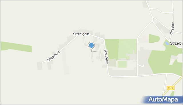 Strzelęcin, Prosta, mapa Strzelęcin