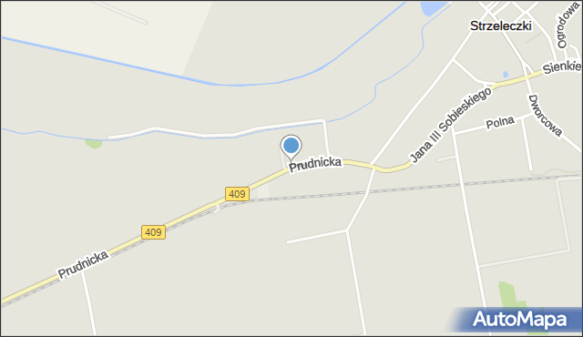 Strzeleczki, Prudnicka, mapa Strzeleczki